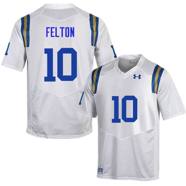 Men #10 Demetric Felton UCLA Bruins Under Armour College Football Jerseys Sale-White